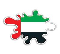 2 x 15cm UAE Flag Vinyl Stickers - United Arab Emirates Travel Holiday City Landmarks Luggage Paint Splatter Scrapbooking Sticker #81753