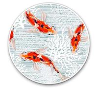 2 x 15cm Vinyl Stickers - Koi Carp Goldfish Fish Art Drawing 21764