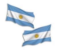 2 x 15cm Waving Argentina Flag Vinyl Stickers - Argentinian Travel Adventure World Country Location Decal Scrapbook Luggage Sticker #81764