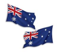 2 x 15cm Waving Australia Flag Vinyl Stickers - Australian Travel Adventure World Country Location Decal Scrapbook Luggage Sticker #81765