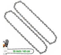 2 X 16 Inch Chainsaw Chain 40cm, 56 DL, 3/8" LP, .050” Gauge, Semi Chisel | Low Kickback, Compatible with Timberpro 62CC, Hyundai HYC6200X, Parker and More