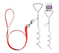 2 X 16" Spiral Tie Out Stake Pet Dog Garden Ground Screw Spike Pole Twist New