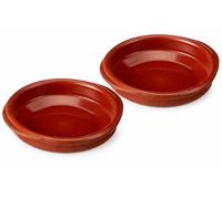 2 x 17cm Spanish terracotta dish with handles cazuela