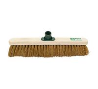 2 X 18" WOODEN SOFT BRISTLE COCO BRUSH BROOM HEAD FLOOR CLEANING SWEEPING HOME