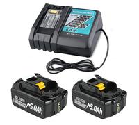 2 x 18V 5.0Ah Li-ion Replacement Battery for Ma-Kita 18V Battery and 3A 14.4 V-18 V DC18RC for BL1850 BL1830 BL1850B BL1860 BL1860B BL1815 BL1820 BL1840B BL1845 LXT 400