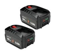 2 x 18V 5.5Ah Battery Replacement for Bosch Home and Garden Tools - Compatible with Bosch PBA, PSB, PSR, Gloria Battery Devices - High Capacity, Rechargeable (18V 5.5A)