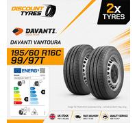 2 X 195/60R16C 99/97T DAVANTI VANTOURA 195 60 16 1956016 NEW TYRES