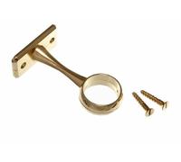 2 X 19mm Brass Plated EB Wardrobe Rod Rail Centre Support Bracket