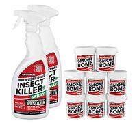 2 x 1L CritterKill Professional Insect Killer Spray + 8 x 16g PRO Smoke Bomb Fogger | Kill All Insects