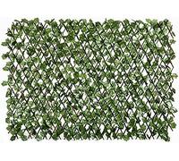 2 x 1M Trellis with Artificial Leaves Garden Trellis Artificial Maple Green Leaf Expandable Privacy Protection Garden Fence Screening Garden Cover Wooden