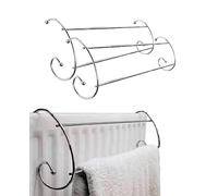 2 x 2 Bar Chrome Metal Radiator Airer Laundry Washing Clothes Socks Towel / Clothes Airer Dryer Drying Rack Rail Holder Indoor Airer New