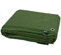 2 x 2 m Green Tarpaulin Waterproof Heavy Duty Tarp Sheet Cover, Groundsheet - Waterproof, Weatherproof, Frost-Resistant, UV Protection, Universal, Multipurpose, Reinforced Eyelets