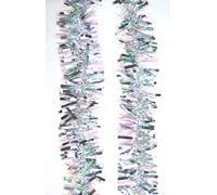 2 x 2 m Silver Holographic Tinsel Christmas Foil Tree Decorations X'mas Hanging Party Garland