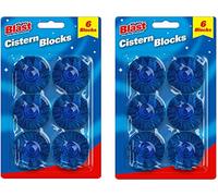 2 x 2 Packs of 6 Toilet Cistern Blocks Clean Freshener Blue Loo Bathroom Tablets