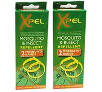 2 X 2 x Adult Xpel Tropical Formula Mosquito/Insect repellent bands (DEET FREE)