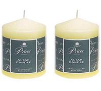 2 x 2 x Ivory Altar Candle 100mm X 80mm 50 Hours Burn Time