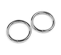 2 x 20 mm O Rings Buckles for Webbing Strap, Metal, Silver