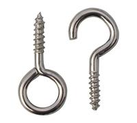 2 X 20 x Hooks and eyes 25mm net wire curtain screws - 10 x hooks & 10 x eyes