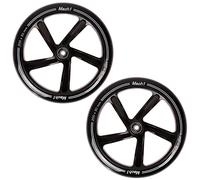2 x 200 x 30 mm Mach1 Kick Scooter Wheel Set Including Ball Bearings + Spacer - City Scooter Replacement Tyres (200 x 30 mm without LED)