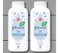 2 x 200g Johnson's Baby Powder Natural Cornstarch, 99% Natural Powder - CLINICALLY Proven Mildness®