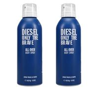 2 x 200ml Diesel Only The Brave Mens Fragrance All Over Body Spray Deodorant
