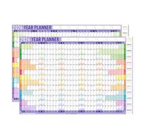 2 x 2026 A1 Wall Planner - Large 85cm x 58cm Laminated Year Calendar with Stickers & Dry Wipe Pen | Reusable Wall Chart for Home, Office or School