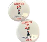 2 x 2026 World Cup Badges, Winner and Runner Up Badge Set. Made in the UK by Buttons and Bows Kettering