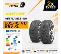 2 X 205/45R17 88V XL WESTLAKE Z-401 205 45 17 2054517 NEW TYRES