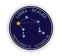 2 x 20cm/200mm Libra - Scales Horoscope Constellations Vinyl Stickers #7478