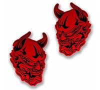 2 x 20cm/200mm Red Devil Vinyl Sticker Decal Laptop Car Travel Luggage Label Tag #9741