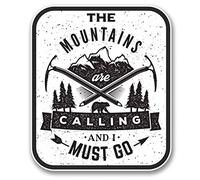 2 x 20cm/200mm The Mountains Are Calling Vinyl SELF ADHESIVE STICKER Decal Laptop Travel Luggage Car Bike Sign Fun #6398
