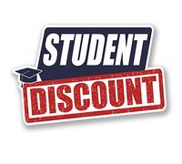 2 x 20cm Student Discount Vinyl Sticker Shop Till Counter Window Sale #5208 (20cm Wide x 13cm Tall)