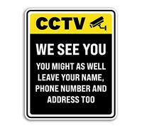 2 x 20cm Tall Funny CCTV Sign Vinyl Stickers - Joke We See You Security Camera Warning Caution Home Shop Cafe Gift Sticker #76501 (Self Adhesive)