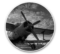 2 x 20cm Vinyl Stickers - Sunset Tiger Moth Plane Pilot Decals 41523