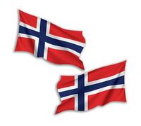 2 x 20cm Waving Norway Flag Vinyl Stickers - Norwegian Travel Adventure World Country Location Decal Scrapbook Luggage Sticker #81784