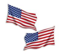 2 x 20cm Waving United States Flag Vinyl Stickers - America Travel Adventure World Country Location Decal Scrapbook Luggage Sticker #81792
