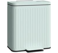 2 X 20L Double Rubbish Bin, Pedal Bin With Soft-Close Lid, Green