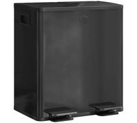 Homcom 2 X 20L Dual Rubbish Bin Kitchen Bin For Recycling And Waste, Black