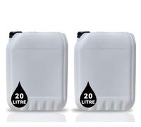 2 x 20L Plastic JERRY CAN for Water & Chemicals Storage Container - UN Certified Food Grade Stackable with Tamper-Evident Cap, Ideal for Outdoor Camping Emergency and Industrial Use