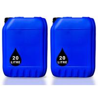 2 X 20L Plastic Water Container Jerry Can Un Certified Food Grade Ideal For Outdoor Camping, Emergency And Industrial Use Blue
