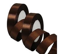 2 x 20mm Wide Dark Brown Ribbon Thick Satin Ribbon 22m, 4/5 inch Thick Brown Ribbon for Gift Wrapping Wedding Christmas Birthday Cake Hair Bow Florist Bouquet Crafts Decorations