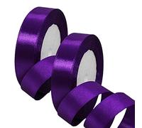 2 x 20mm Wide Dark Purple Ribbon Thick Helloween Satin Ribbon 22m, 4/5 inch Thick Deep Purple Ribbon for Gift Wrapping Wedding Birthday Cake Hair Bow Florist Bouquet Crafts Decorations