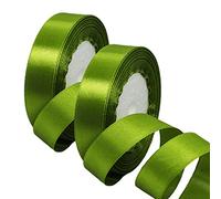 2 x 20mm Wide Emerald Green Ribbon Thick Satin Ribbon 22m, 4/5 inch Thick Vivid Green Ribbon for Gift Wrapping Wedding Christmas Birthday Cake Hair Bow Florist Bouquet Crafts Decorations