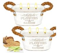2 x 20oz Citronella Candle Outdoor, 240 Hours Long Lasting Burn Large 3-Wick Soy Wax Candles, Fresh Lemongrass Scent Citronella Candles for Outdoor Patio, Garden, Yard, Balcony, Camping