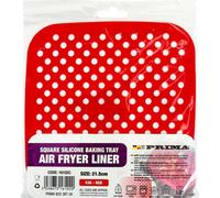 2 X 21.5Cm Square Red Silicone Baking Tray Air Fryer Liner Sheet Non Stick 53G