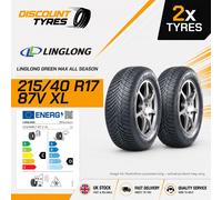 2 X 215/40R17 87V LINGLONG GREEN MAX ALL SEASON 215 40 17 2154017 NEW TYRES