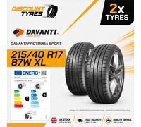 2 X 215/40R17 87W XL DAVANTI PROTOURA SPORT 215 40 17 2154017 NEW TYRES