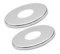 2 x 21mm G1/2 Chrome Tap Shower Pipe Cover High Collar Steel