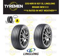 2 X 225/40R18 92Y XL LINGLONG SPORTS MASTER 225 40 18 A RATED WET GRIP