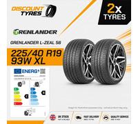 2 X 225/40R19 93W GRENLANDER L-ZEAL 56 225 40 19 2254019 NEW TYRES